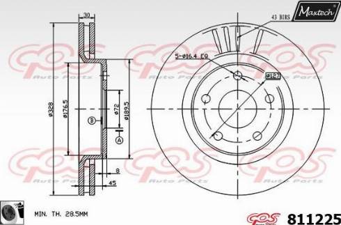 Maxtech 811225.0060 - Тормозной диск unicars.by