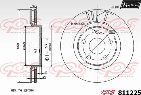 Maxtech 811225.0000 - Тормозной диск unicars.by