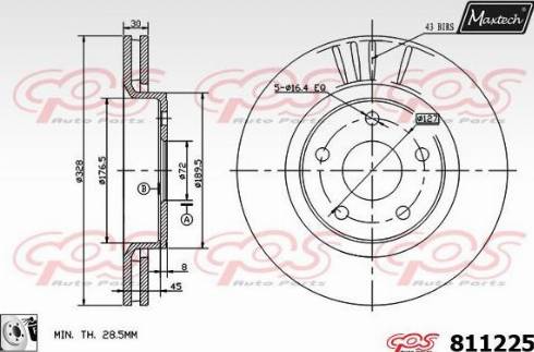 Maxtech 811225.0080 - Тормозной диск unicars.by