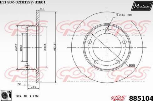 Maxtech 885104.0060 - Тормозной диск unicars.by