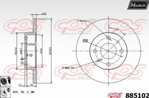 Maxtech 885102.6060 - Тормозной диск unicars.by