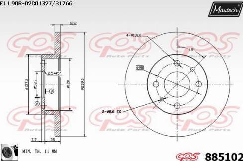 Maxtech 885102.0060 - Тормозной диск unicars.by