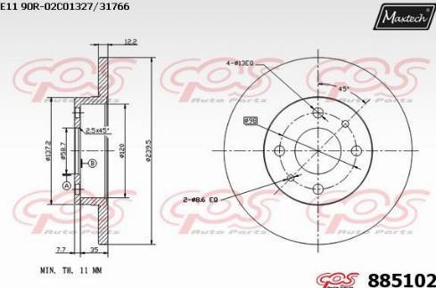 Maxtech 885102.0000 - Тормозной диск unicars.by