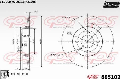 Maxtech 885102.0080 - Тормозной диск unicars.by