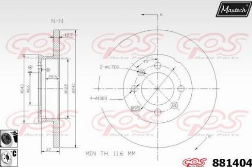 Maxtech 881404.6060 - Тормозной диск unicars.by