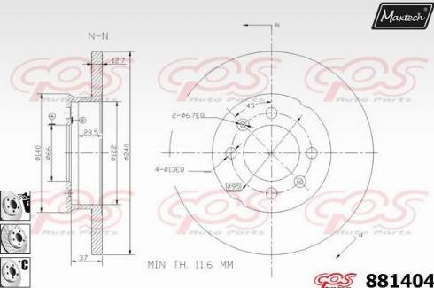 Maxtech 881404.6880 - Тормозной диск unicars.by