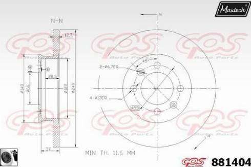 Maxtech 881404.0060 - Тормозной диск unicars.by