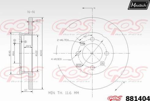 Maxtech 881404.0000 - Тормозной диск unicars.by