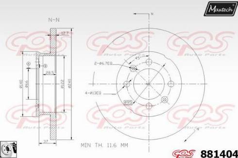 Maxtech 881404.0080 - Тормозной диск unicars.by