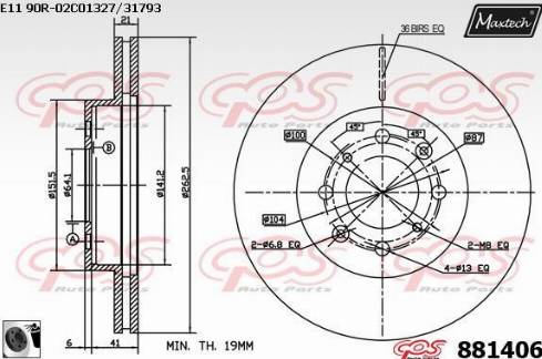 Maxtech 881406.0060 - Тормозной диск unicars.by