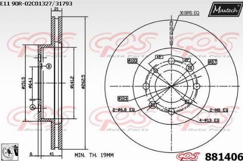 Maxtech 881406.0080 - Тормозной диск unicars.by