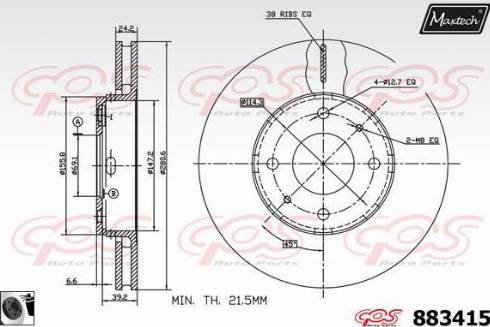 Maxtech 883415.0060 - Тормозной диск unicars.by