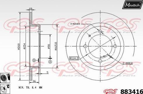 Maxtech 883416.6060 - Тормозной диск unicars.by