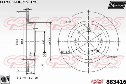 Maxtech 883416.0060 - Тормозной диск unicars.by