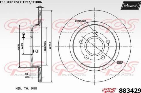 Maxtech 883429.0000 - Тормозной диск unicars.by