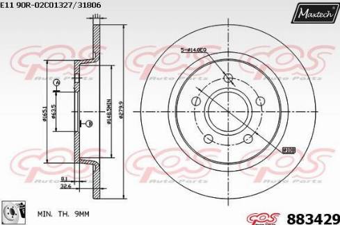 Maxtech 883429.0080 - Тормозной диск unicars.by