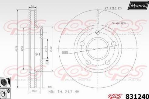 Maxtech 831240.6060 - Тормозной диск unicars.by