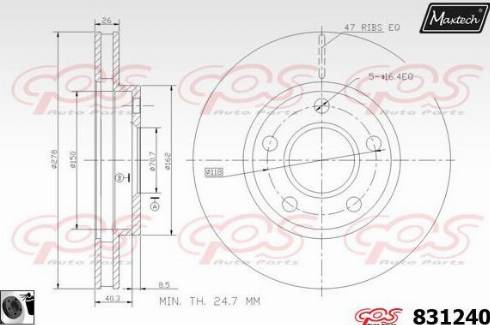 Maxtech 831240.0060 - Тормозной диск unicars.by