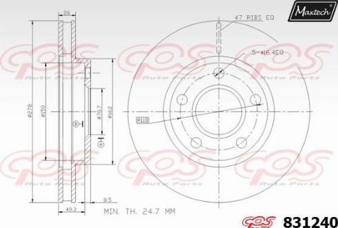 Maxtech 831240.0000 - Тормозной диск unicars.by