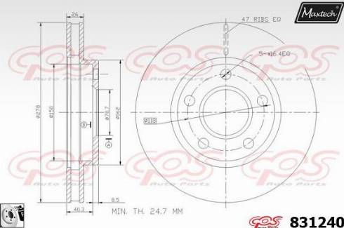 Maxtech 831240.0080 - Тормозной диск unicars.by