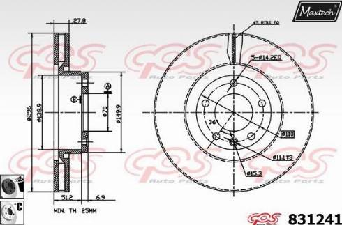 Maxtech 831241.6060 - Тормозной диск unicars.by