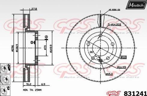 Maxtech 831241.6880 - Тормозной диск unicars.by