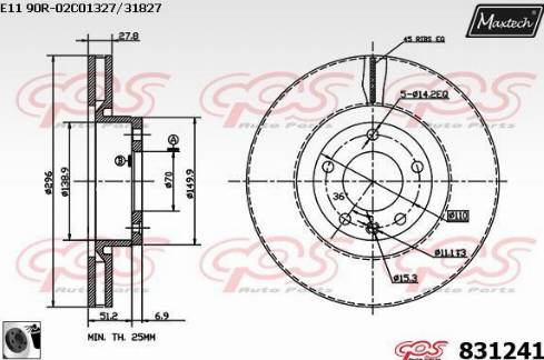 Maxtech 831241.0060 - Тормозной диск unicars.by