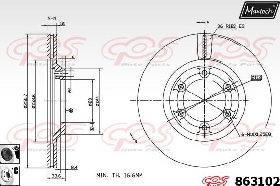 Maxtech 831241 - Тормозной диск unicars.by