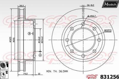 Maxtech 831256.6060 - Тормозной диск unicars.by