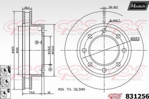 Maxtech 831256.6880 - Тормозной диск unicars.by