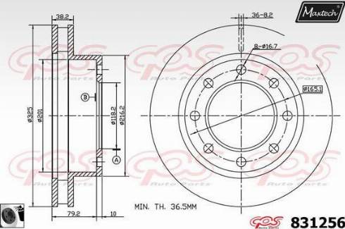 Maxtech 831256.0060 - Тормозной диск unicars.by