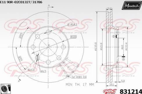 Maxtech 831214.0060 - Тормозной диск unicars.by