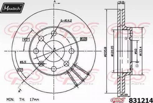 Maxtech 831214.0000 - Тормозной диск unicars.by