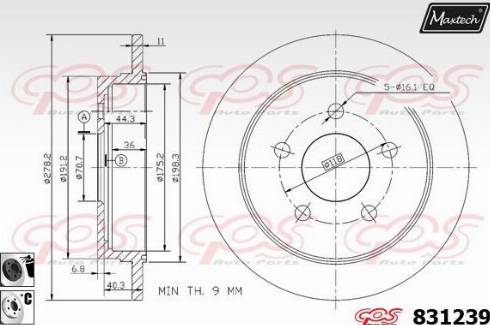 Maxtech 831239.6060 - Тормозной диск unicars.by