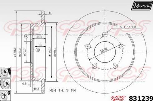 Maxtech 831239.6880 - Тормозной диск unicars.by