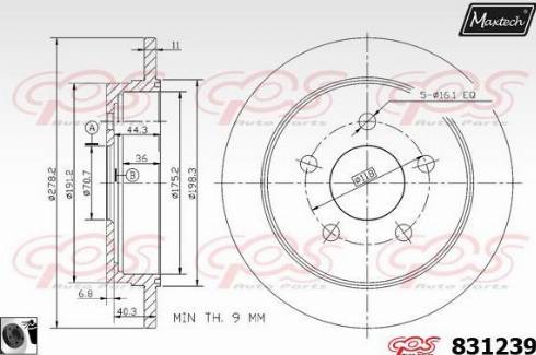 Maxtech 831239.0060 - Тормозной диск unicars.by