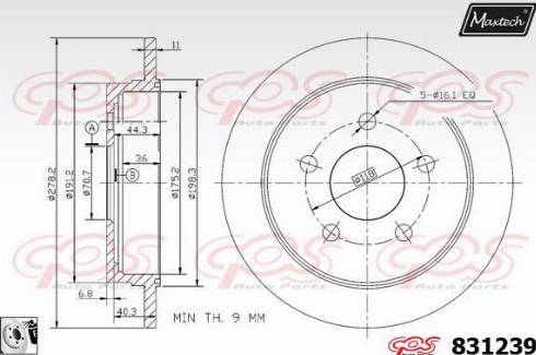 Maxtech 831239.0080 - Тормозной диск unicars.by