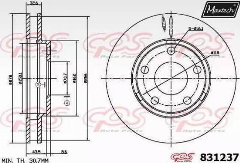 Maxtech 831237.0000 - Тормозной диск unicars.by