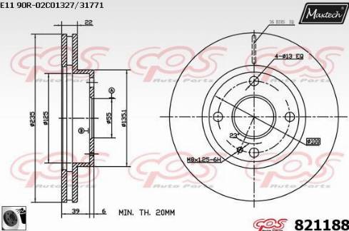 Maxtech 821188.0060 - Тормозной диск unicars.by