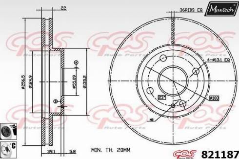 Maxtech 821187.6060 - Тормозной диск unicars.by