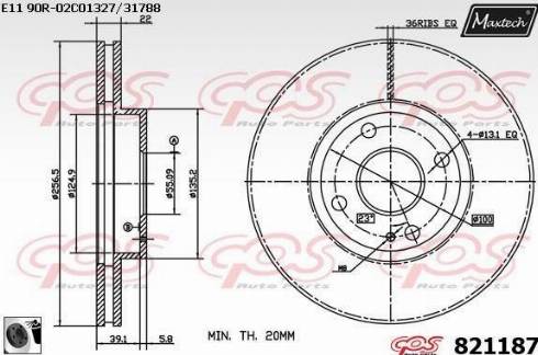 Maxtech 821187.0060 - Тормозной диск unicars.by