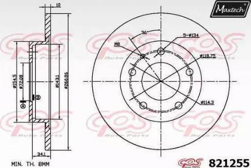 Maxtech 821255.0000 - Тормозной диск unicars.by