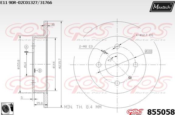 Maxtech 821255 - Тормозной диск unicars.by