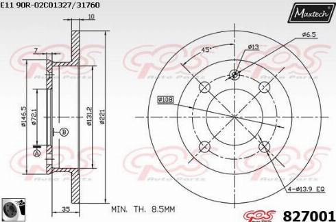 Maxtech 827001.0060 - Тормозной диск unicars.by