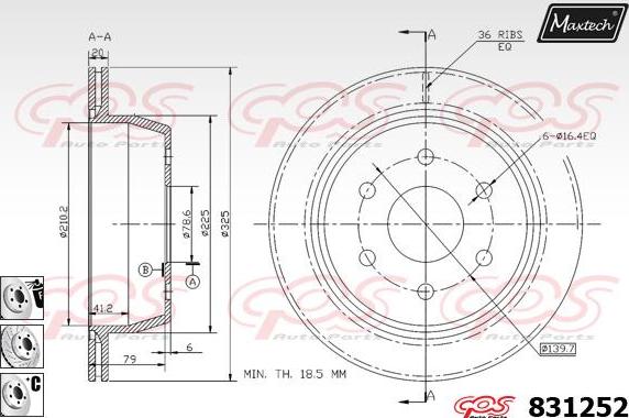 Maxtech 827021 - Тормозной диск unicars.by