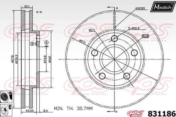 Maxtech 827028 - Тормозной диск unicars.by