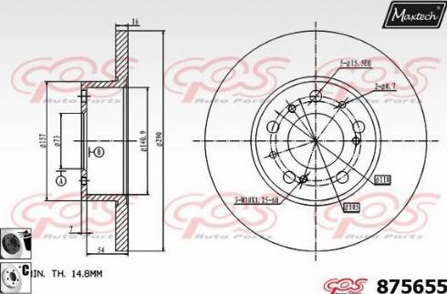 Maxtech 875655.6060 - Тормозной диск unicars.by