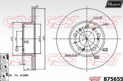 Maxtech 875655.6880 - Тормозной диск unicars.by