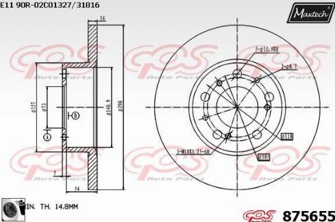 Maxtech 875655.0060 - Тормозной диск unicars.by