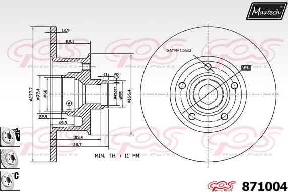 Maxtech 875655 - Тормозной диск unicars.by